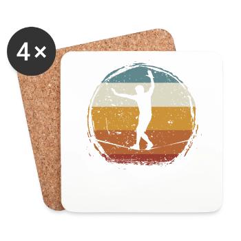 Retro vintage Slackline - Untersetzer (4er-Set) - Weiß - Vorne