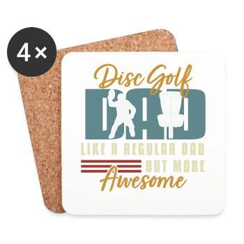 Disc golf papa comme un papa normal seulement beaucoup plus cool - Dessous de verre (lot de 4) - blanc - Devant