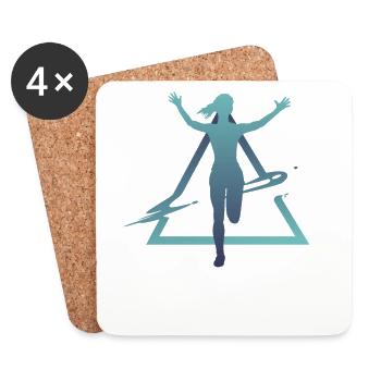 Geometry Marathon, Trail Running - Coasters (set of 4) - white - Front