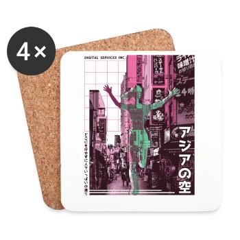 Marathon de la ville asiatique, Trail Running - Dessous de verre (lot de 4) - blanc - Devant