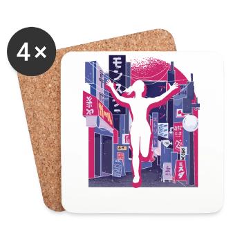 Marathon de la ville asiatique, Trail Running - Dessous de verre (lot de 4) - blanc - Devant