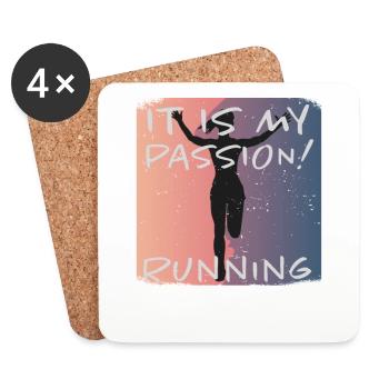 Grunge Marathon, Trail Running - Coasters (set of 4) - white - Front