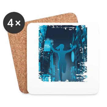 Marathon de la ville asiatique, Trail Running - Dessous de verre (lot de 4) - blanc - Devant