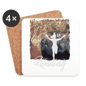 Marathon, coureur de trail running - Dessous de verre (lot de 4) - blanc - Devant