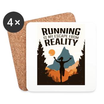 Marathon, Trail Running, Runner - Coasters (set of 4) - white - Front