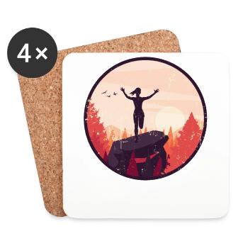 Marathon, coureur de trail running - Dessous de verre (lot de 4) - blanc - Devant