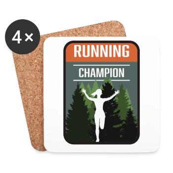 Marathon, Trail Running Champion - Dessous de verre (lot de 4) - blanc - Devant