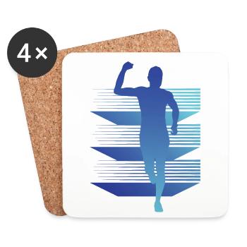 Geometry Marathon, Trail Running - Coasters (set of 4) - white - Front