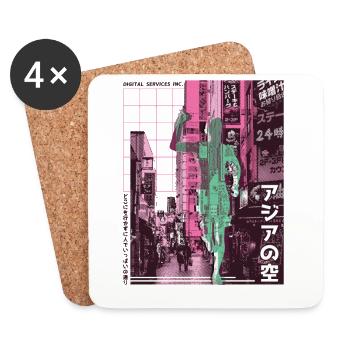 Marathon de la ville asiatique, Trail Running - Dessous de verre (lot de 4) - blanc - Devant