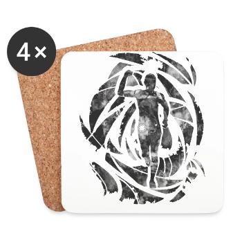 Grunge Marathon, Trail Running - Coasters (set of 4) - white - Front