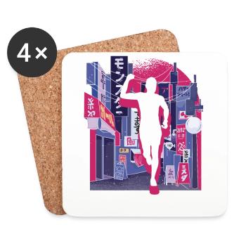 Marathon de la ville asiatique, Trail Running - Dessous de verre (lot de 4) - blanc - Devant