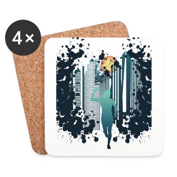 Skyline Marathon, Trail Running - Coasters (set of 4) - white - Front