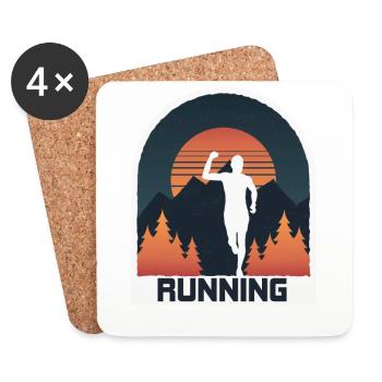 Marathon, TrailRunning Runner - Coasters (set of 4) - white - Front