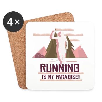 Marathon, TrailRunning Runner - Coasters (set of 4) - white - Front