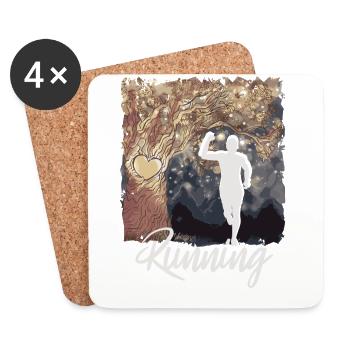 Marathon, TrailRunning Runner - Coasters (set of 4) - white - Front