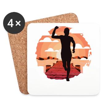 Marathon, TrailRunning Runner - Coasters (set of 4) - white - Front