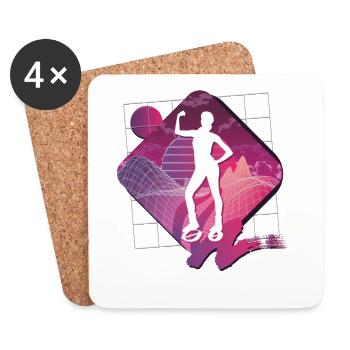 Vaporwave Synthwave Jump Shoes Fitness - Untersetzer (4er-Set) - Weiß - Vorne