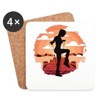 Rope Jumping Rope Jumping Woman - Coasters (set of 4) - white - Front