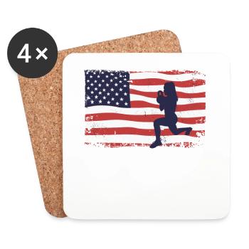 American Flag HIIT - Coasters (set of 4) - white - Front