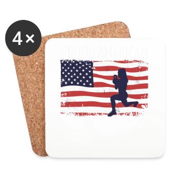 American Flag HIIT - Coasters (set of 4) - white - Front