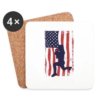 American Flag HIIT - Coasters (set of 4) - white - Front