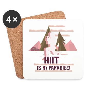HIIT Fitness Woman - Coasters (set of 4) - white - Front