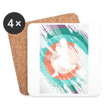 Retro HIIT - Coasters (set of 4) - white - Front