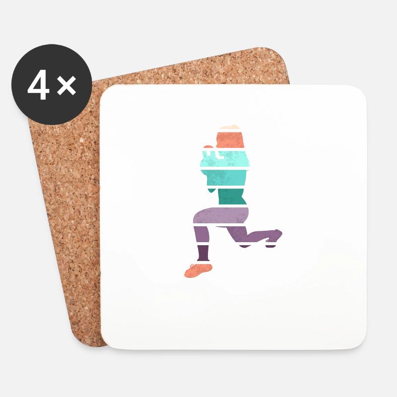 Retro HIIT - Untersetzer (4er-Set) - Weiß