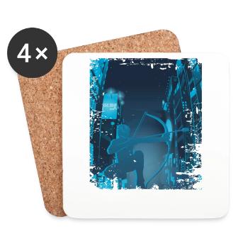 Arrowtag de la ville asiatique - Dessous de verre (lot de 4) - blanc - Devant