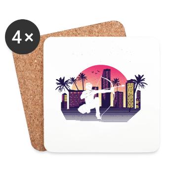 Flèche de palmier de Californie - Dessous de verre (lot de 4) - blanc - Devant
