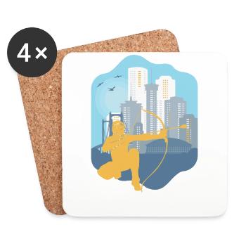 Flèche Skyline - Dessous de verre (lot de 4) - blanc - Devant