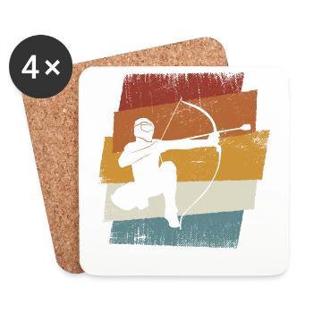 Arrowtag rétro - Dessous de verre (lot de 4) - blanc - Devant