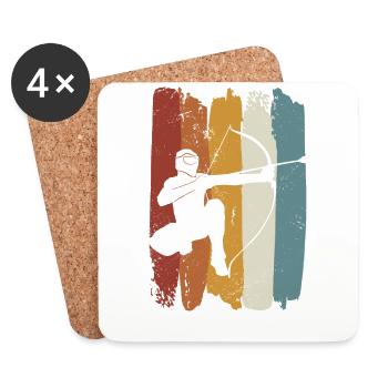 Arrowtag rétro - Dessous de verre (lot de 4) - blanc - Devant