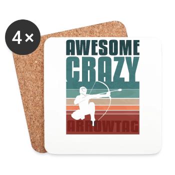 Arrowtag rétro - Dessous de verre (lot de 4) - blanc - Devant