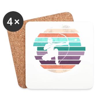 Arrowtag rétro - Dessous de verre (lot de 4) - blanc - Devant