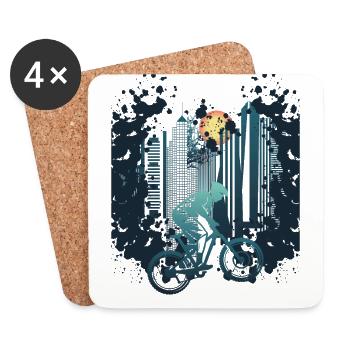 Skyline Downhill - Coasters (set of 4) - white - Front