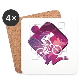 Vaporwave Downhill - Coasters (set of 4) - white - Front