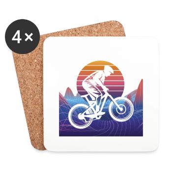 Vaporwave Downhill - Coasters (set of 4) - white - Front
