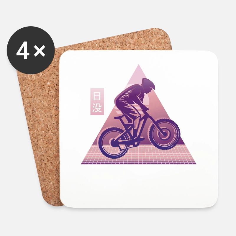 Vaporwave Downhill - Untersetzer (4er-Set) - Weiß