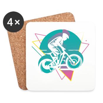 Vaporwave Downhill - Coasters (set of 4) - white - Front