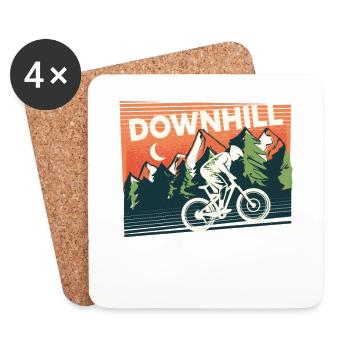 VTT de descente - Dessous de verre (lot de 4) - blanc - Devant