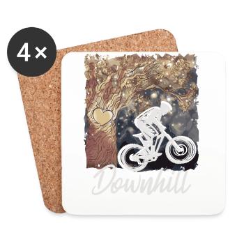 VTT de descente - Dessous de verre (lot de 4) - blanc - Devant