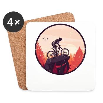 VTT de descente - Dessous de verre (lot de 4) - blanc - Devant