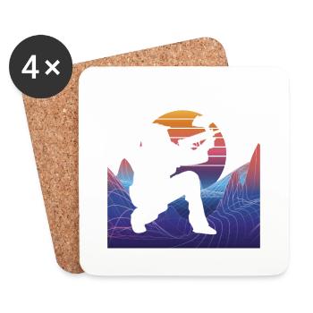 Vaporwave Paintball - Dessous de verre (lot de 4) - blanc - Devant