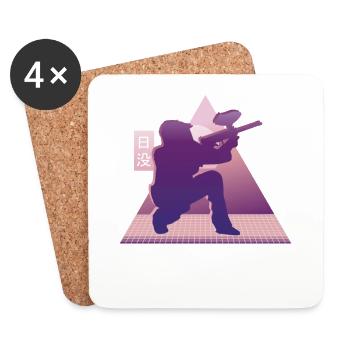 Vaporwave Paintball - Dessous de verre (lot de 4) - blanc - Devant