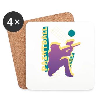 Vaporwave Paintball - Dessous de verre (lot de 4) - blanc - Devant