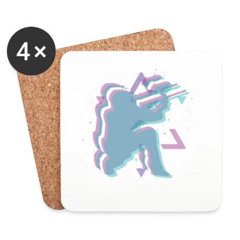 Vaporwave Space Paintball - Dessous de verre (lot de 4) - blanc - Devant