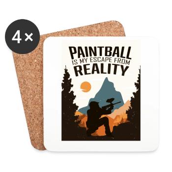 Paintball, paintball player - Coasters (set of 4) - white - Front