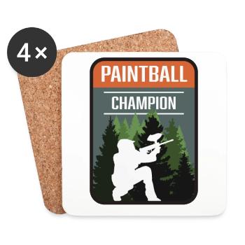 Paintball Champion - Dessous de verre (lot de 4) - blanc - Devant