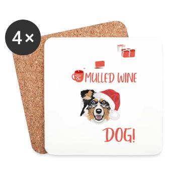Berger australien Vin chaud Noël - Dessous de verre (lot de 4) - blanc - Devant